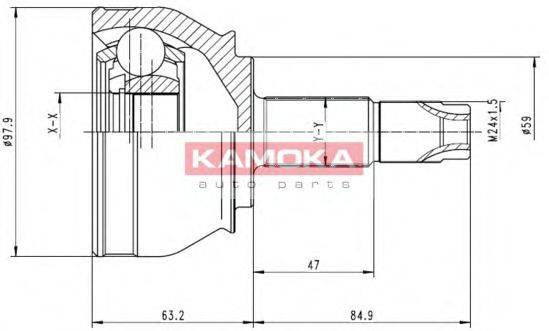 KAMOKA 6692 Шарнирный комплект, приводной вал