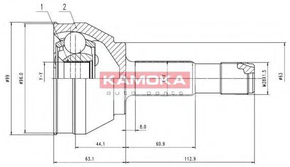 KAMOKA 6706 Шарнирный комплект, приводной вал