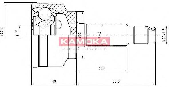 KAMOKA 6709 Шарнирный комплект, приводной вал