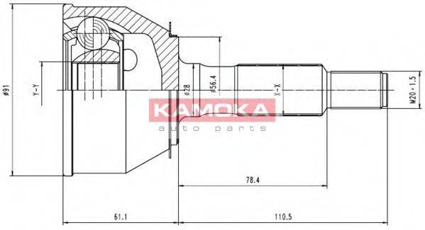 KAMOKA 6732 Шарнирный комплект, приводной вал