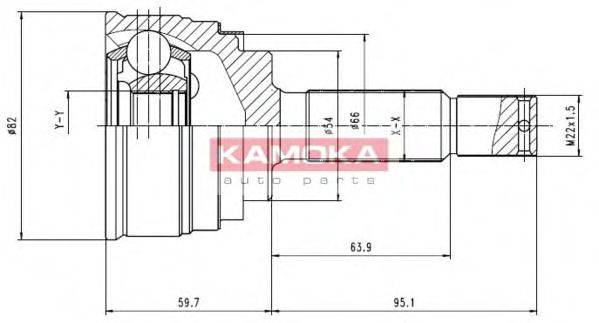 KAMOKA 6832 Шарнирный комплект, приводной вал