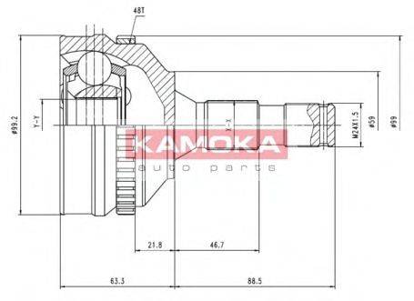 KAMOKA 6946 Шарнирный комплект, приводной вал