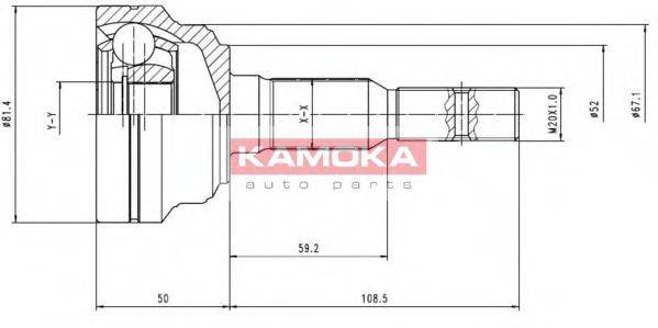 KAMOKA 6952 Шарнирный комплект, приводной вал