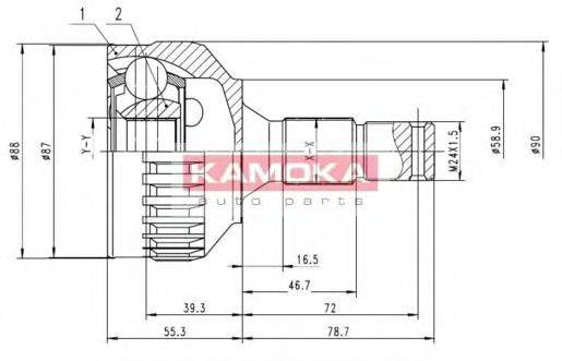 KAMOKA 6962 Шарнирный комплект, приводной вал