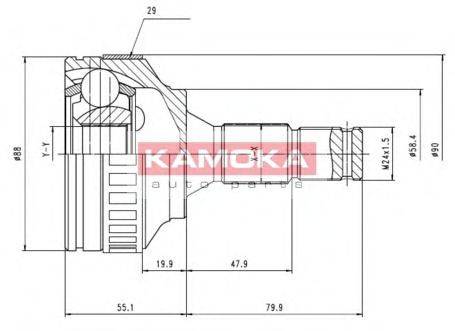 KAMOKA 6974 Шарнирный комплект, приводной вал