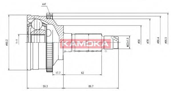 KAMOKA 6992 Шарнирный комплект, приводной вал