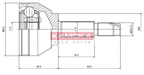 KAMOKA 7008 Шарнирный комплект, приводной вал