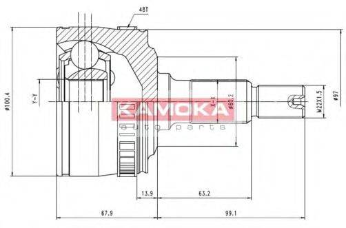 KAMOKA 7046 Шарнирный комплект, приводной вал