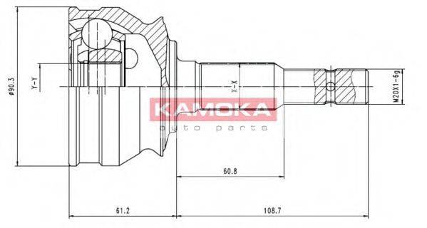 KAMOKA 7076 Шарнирный комплект, приводной вал