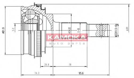 KAMOKA 7108 Шарнирный комплект, приводной вал