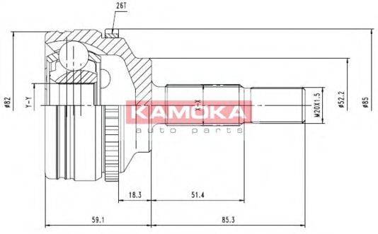 KAMOKA 7140 Шарнирный комплект, приводной вал