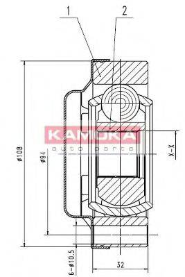 KAMOKA 9002 Шарнирный комплект, приводной вал