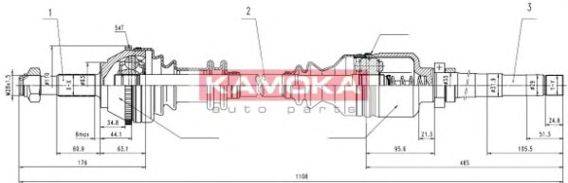 KAMOKA CT1138917A Приводной вал