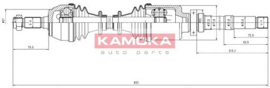 KAMOKA CT1138953 Приводной вал