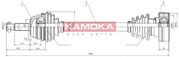 KAMOKA VW1138919 Приводной вал