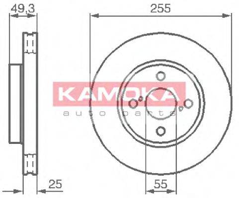 KAMOKA 1032588 Тормозной диск