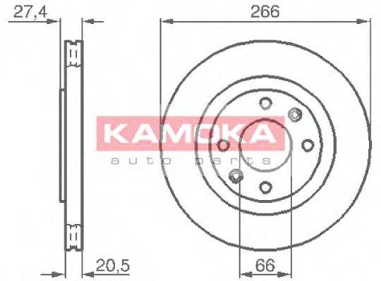 KAMOKA 103384 Тормозной диск