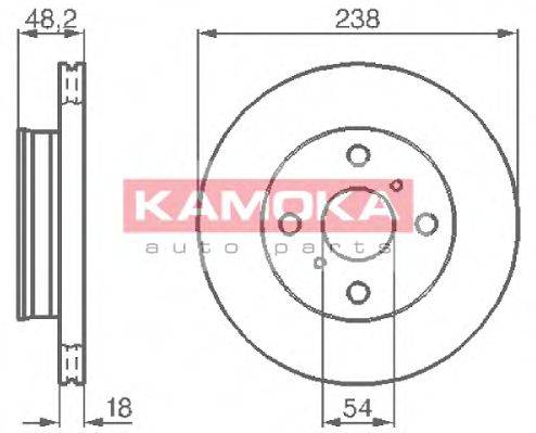 KAMOKA 103826 Тормозной диск
