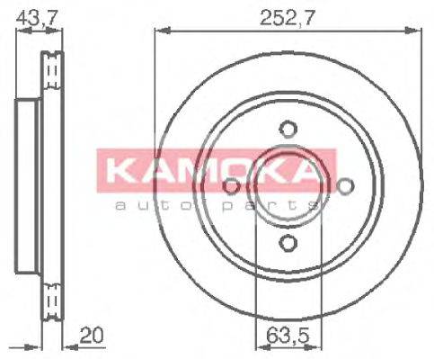 KAMOKA 103958 Тормозной диск