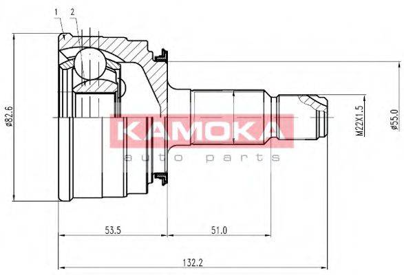 KAMOKA 6748 Шарнирный комплект, приводной вал