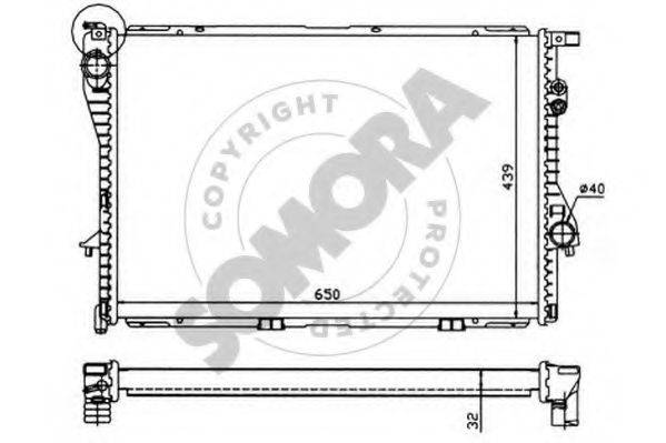 SOMORA 041241 Радиатор, охлаждение двигателя
