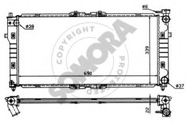 SOMORA 160840 Радиатор, охлаждение двигателя