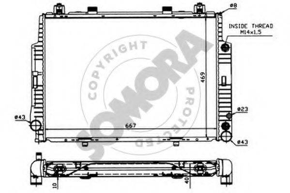 SOMORA 174142 Радиатор, охлаждение двигателя