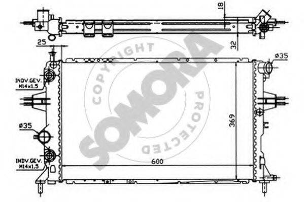 SOMORA 211742 Радиатор, охлаждение двигателя