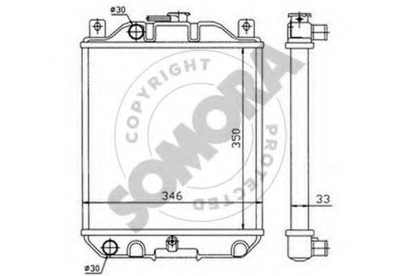 SOMORA 301440 Радиатор, охлаждение двигателя
