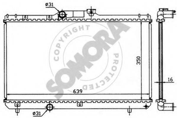 SOMORA 314140 Радиатор, охлаждение двигателя