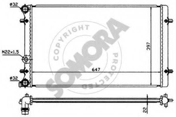 SOMORA 350941 Радиатор, охлаждение двигателя