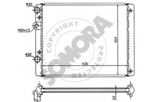 SOMORA 355240 Радиатор, охлаждение двигателя