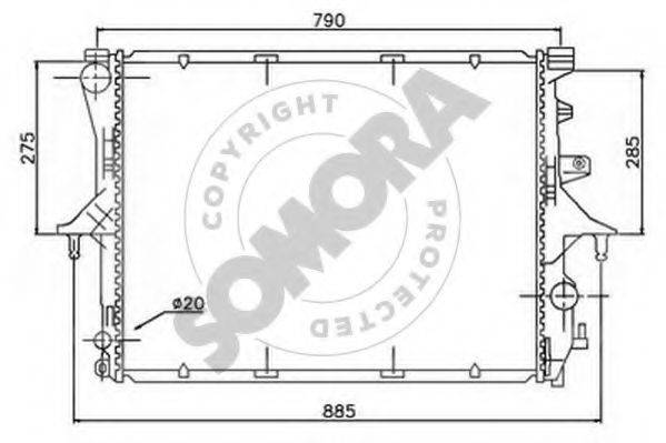 SOMORA 358540 Радиатор, охлаждение двигателя