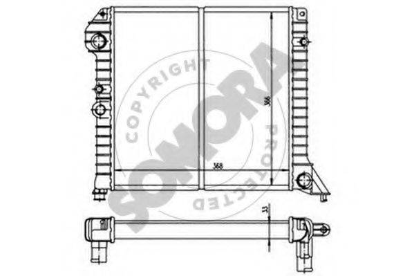SOMORA 361040 Радиатор, охлаждение двигателя