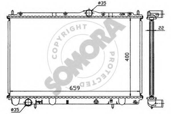 SOMORA 361240 Радиатор, охлаждение двигателя