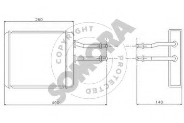 SOMORA 011250 Теплообменник, отопление салона