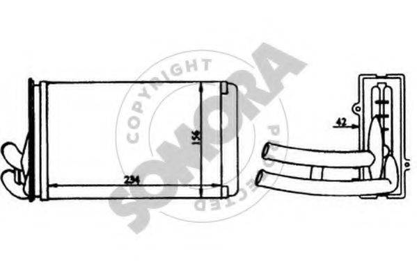 SOMORA 021150 Теплообменник, отопление салона