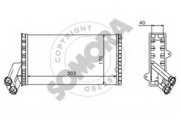 SOMORA 085050 Теплообменник, отопление салона
