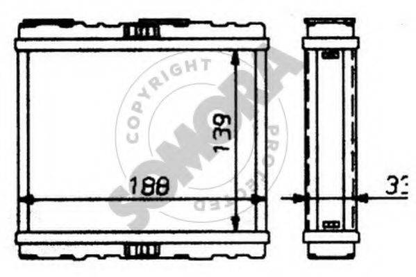 SOMORA 192250 Теплообменник, отопление салона