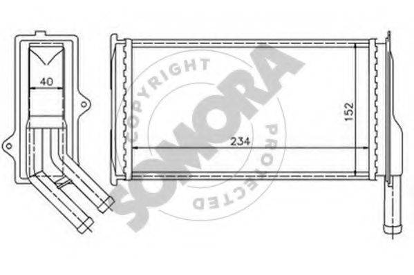 SOMORA 244350 Теплообменник, отопление салона