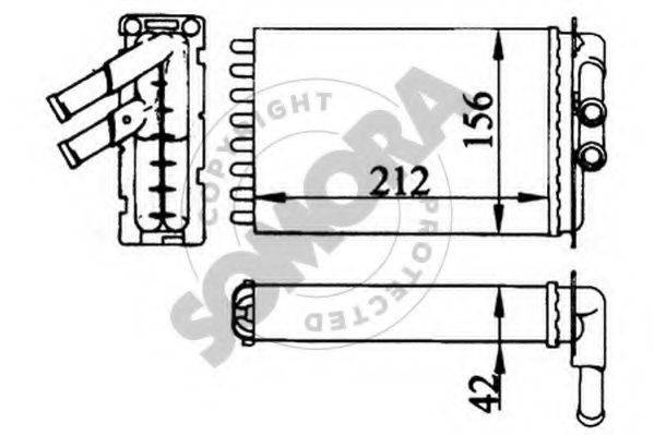 SOMORA 280050 Теплообменник, отопление салона