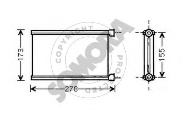 SOMORA 040750 Теплообменник, отопление салона