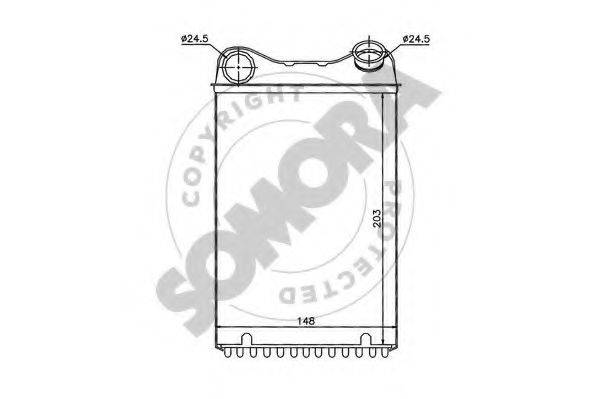 SOMORA 081350A Теплообменник, отопление салона