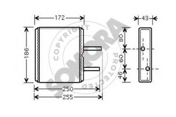 SOMORA 303050 Теплообменник, отопление салона