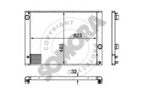 SOMORA 041340B Радиатор, охлаждение двигателя