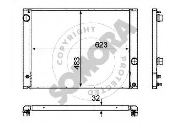 SOMORA 041340C Радиатор, охлаждение двигателя