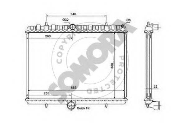 SOMORA 085240 Радиатор, охлаждение двигателя