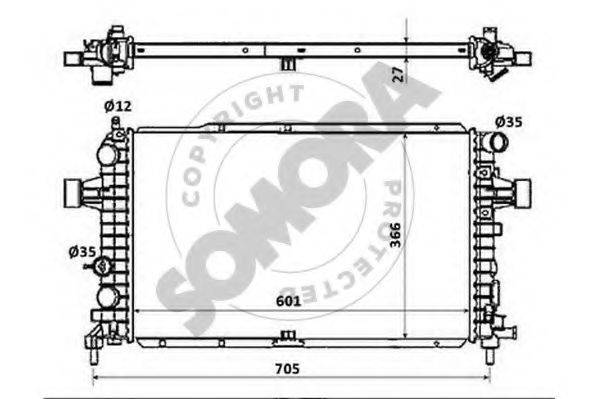 SOMORA 211840E Радиатор, охлаждение двигателя