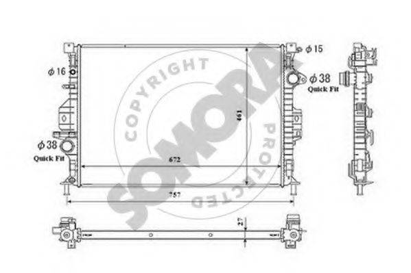 SOMORA 363440 Радиатор, охлаждение двигателя