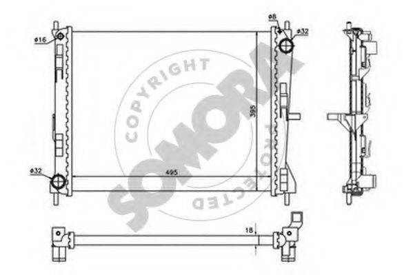 SOMORA 241140 Радиатор, охлаждение двигателя